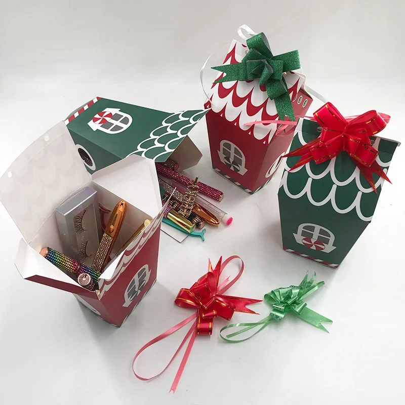 new christmas blind box soft paper packaging small house shape