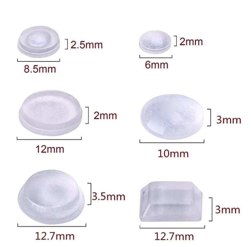 Clear Rubber Feet Adhesive Bumper Pads Self Stick Bumpers Furniture