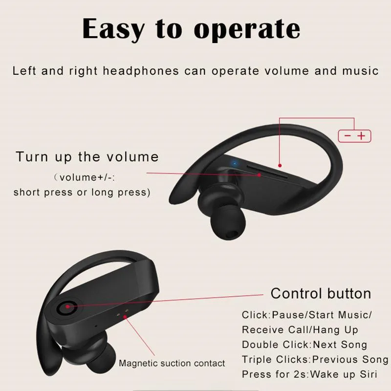 Latest Wireless Earphone TWS Sports Turely Hifi Headphone B10 Power Pro Earhook Earbuds - ANKUX.COM