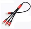 Multi Charging Cable 3-1 Nylon Braided Multiple USB Phone Charger Cord with Micro USB / Type C Compatible with Cell Phones Table