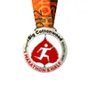 OEM Custom london frame red ribbon lapel pin medal sword shield for decor marathon medals and trophie