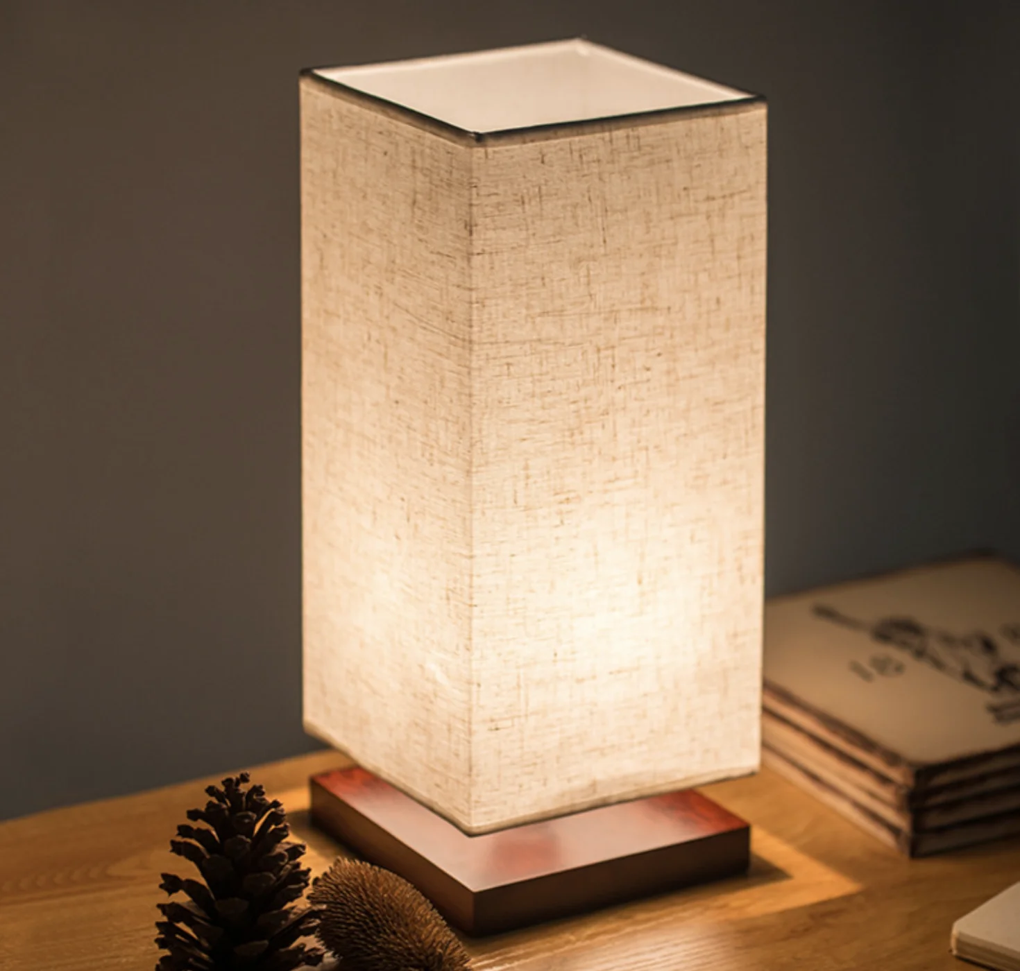 square flaxen fabric shade minimalist solid home decorative