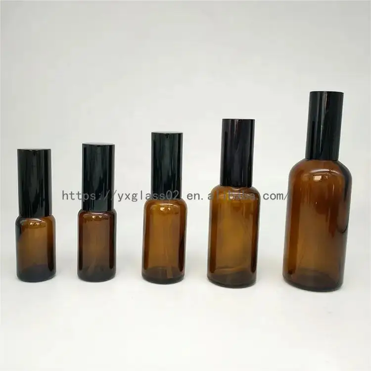 Custom Essential Oil Amber spray manufacture Skincare cosmetic glass packaging  dropper Wholesale  supplier factory