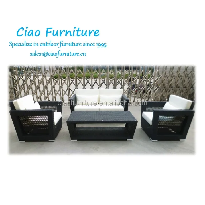 Aluminum frame patio furniture simple design outdoor rattan sofa leisure patio sofa