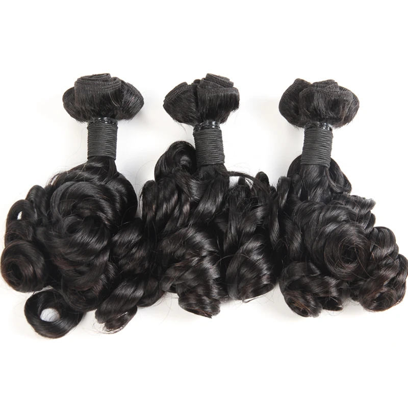 Wholesale Funmi Bundles Virgin Hair Vendor Pixie Curly Remy Hair Double Drawn Loose Wave Bundles of Weave Malaysian Hair
