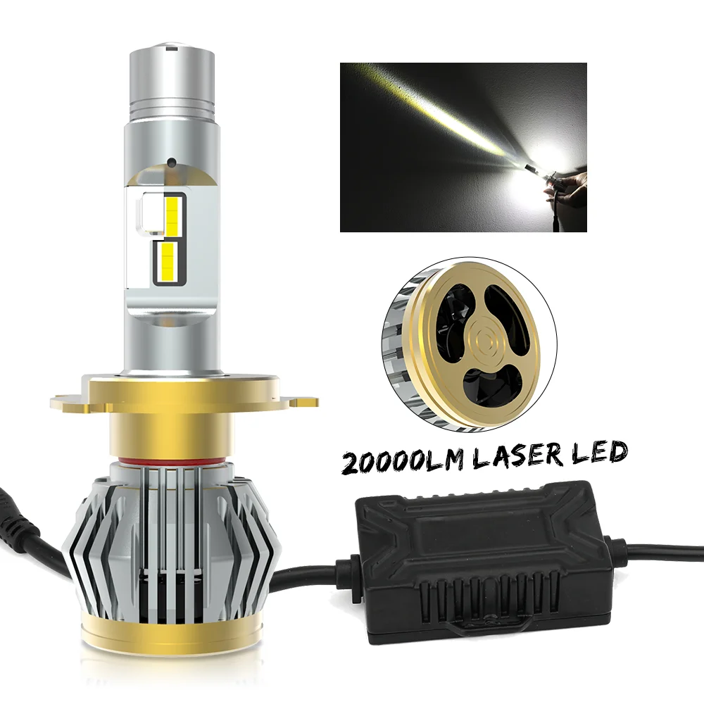 High Power Super Bright luz bombillo luces led h7 h4  Laser led headlight