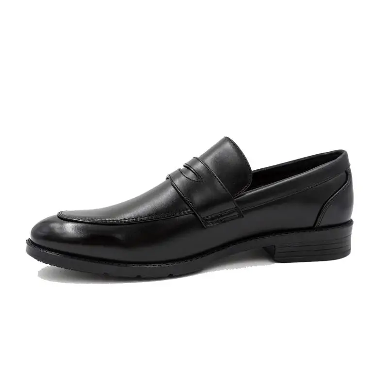 Schwarze, lässige, flache Slip-On-Kleider für Herren, formelle Business-Schuhe für Jungen