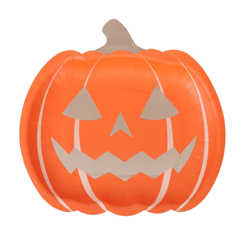 Halloween Plates Pumpkin Shaped Paper Plates Disposable for Halloween Decorations for Supplies Halloween Party Supplies Favor details
