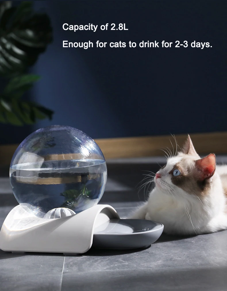 Kabarcık Benzersiz Tasarım Otomatik Pet Su Besleyici 2.8l Kedi Su