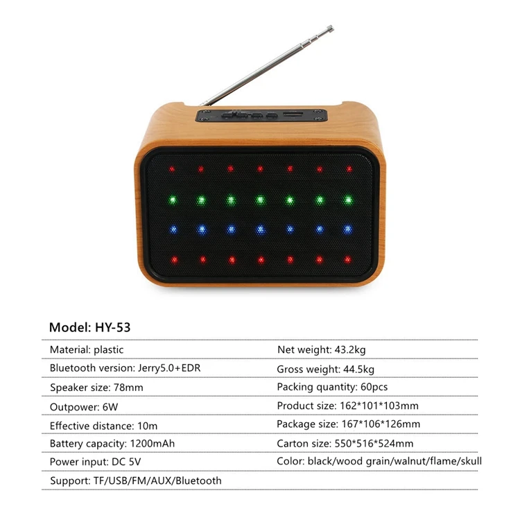 HY-53 Bluetooth Speakers Waterproof Portable Handheld Wireless Loudspeaker Home Theater Outdoor Party Music Sound Speaker - ANKUX.COM