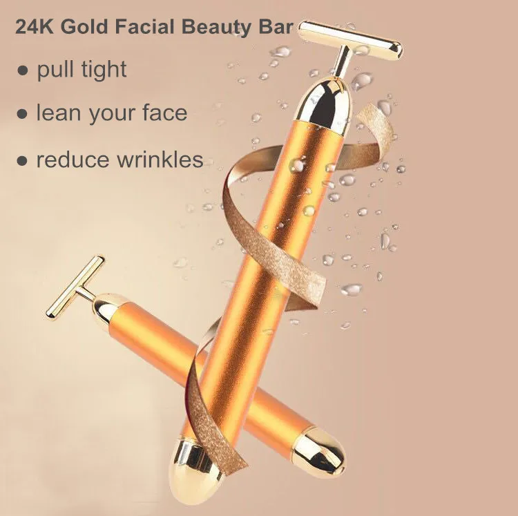 Personal Care Facial Beauty Massage Bar 24K Gold Vibration Skin Care Energy Beauty Bar Massager