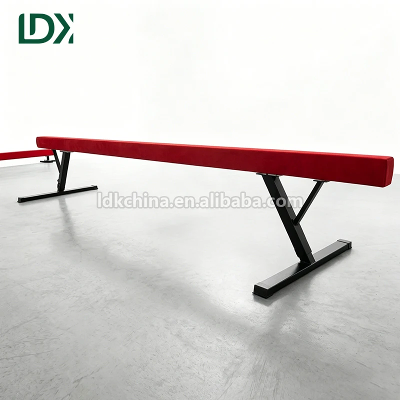 Professional 5m Wooden Balance Beam with Adjustable Height Suede Covered Training Equipment for Gymnastics Gym School