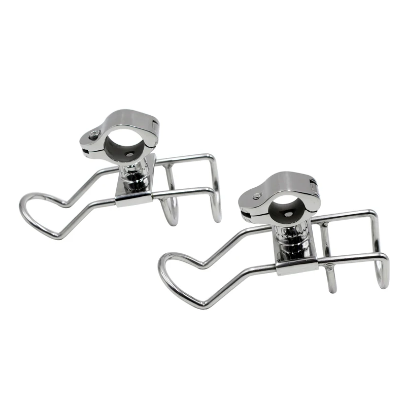 product made stainless rail mounted clamp on  double wire snapper back rod holder stainless steel for fishing boat rod holder-4