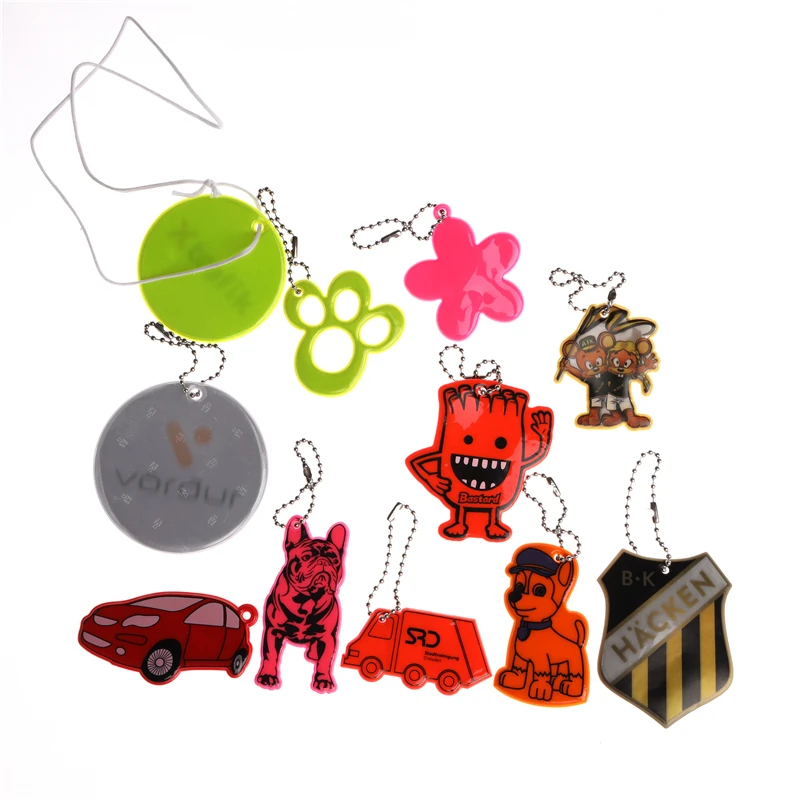 Custom Shape High Visibility Pvc Reflective Keychain Reflector Keyring For Bag Decoration Buy