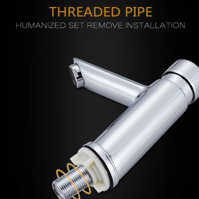 Deck Mounted Brass Self Closing Tap Push Button Time Delay Basin Faucet