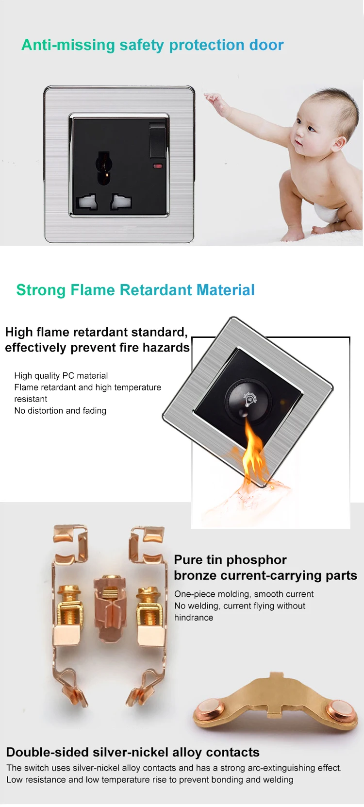 2019 Newest Design Light Electric 13A Double Switch With Socket, 13A Double Pole Switch Socket