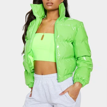 green puffer coat