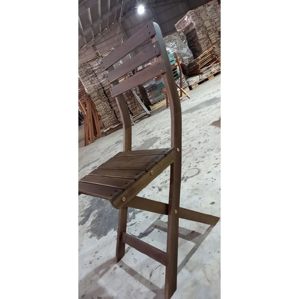 Set Acacia Wooden Bistro Table And Chair With Brown Color Outdoor