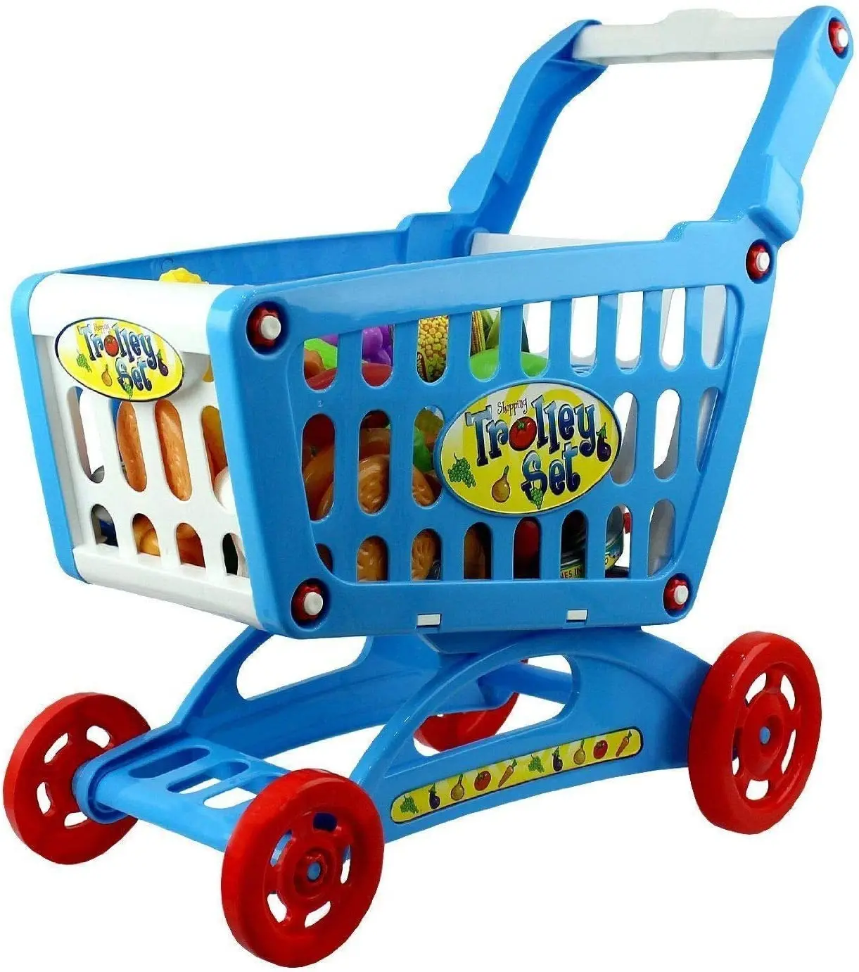 Mini Target Shopping Cart Trolley Play Set Includes Grocery Food Fruit