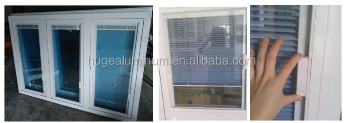 Aluminum guard casement windows with built in blinds for nigeria