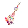 Cheap Handmade Cotton Colorful Shell Tassel Pompons Key Chain