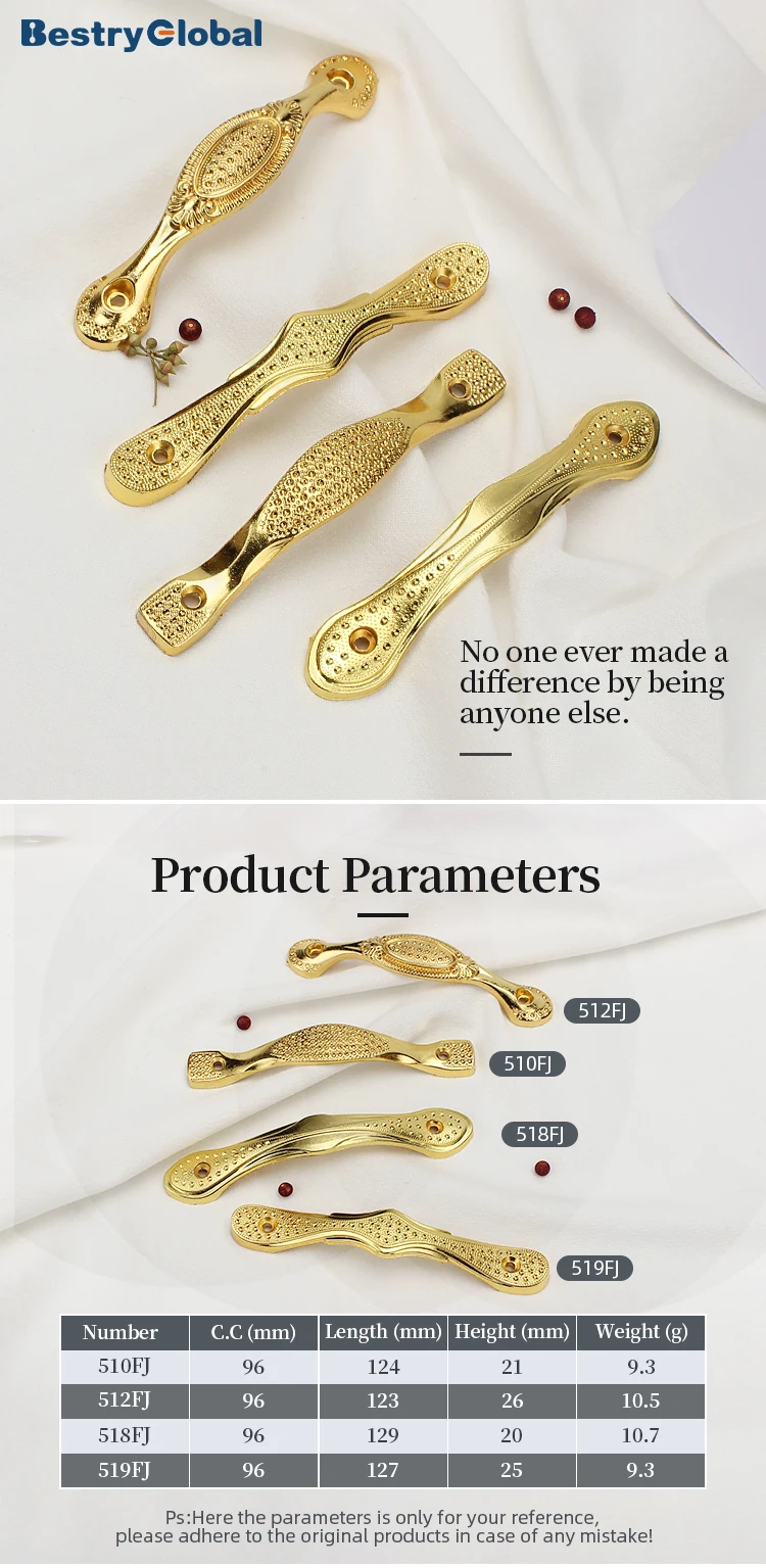 BestryGlobal Aluminium Alloy brushed gold cabinet handle metal handle rose gold bow wardrobe handles