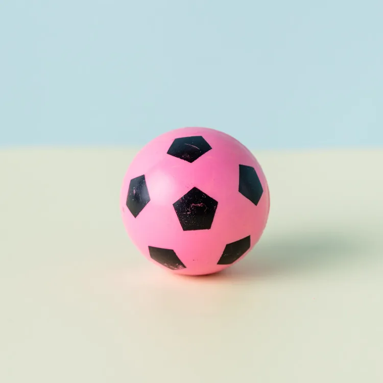 Novelty promotion gift multi-colored rubber 45mm soccer custom print bouncy balls  .jpg