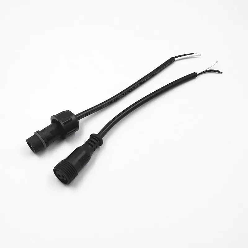 2 Core Black Waterproof Pigtail,20cm Long Each;male And Female With13 ...