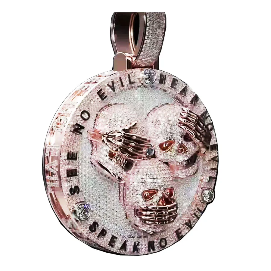 High Quality Custom Iced Out Vvs Moissanite Baguette Diamond Hip Hop Initial Letter 3d Design