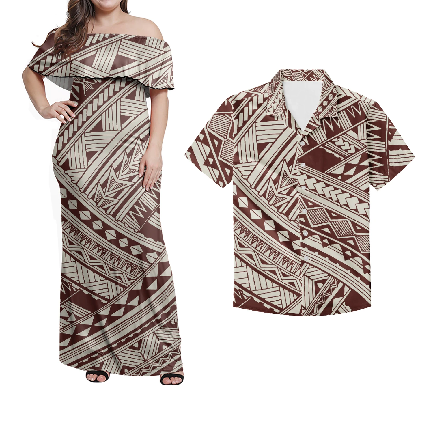 Famous Brand Polynesian Samoa Tribal Print Customized Couple Outfits ...