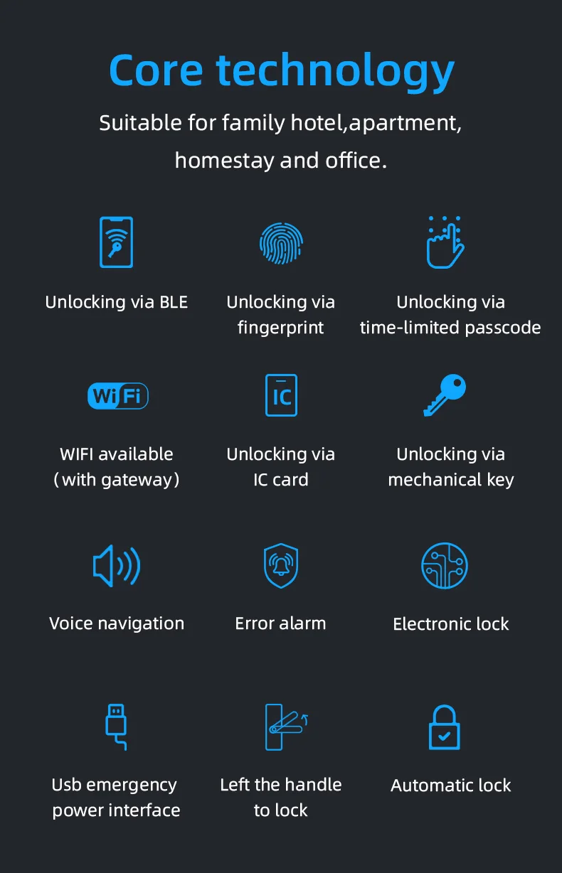 YGS Korea Wifi Smart Lock Guangdong Hardware Digital Biometric Door Electric Fingerprint Lock