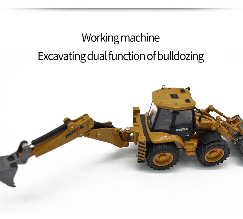 HUINA 1704 1:50 metal die cast static both excavator and bulldozer with high quality