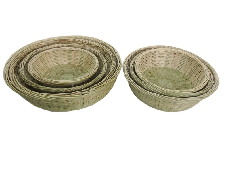 Handmade Bamboo Woven Bread Basket With Vegetable And Fruit Basket For