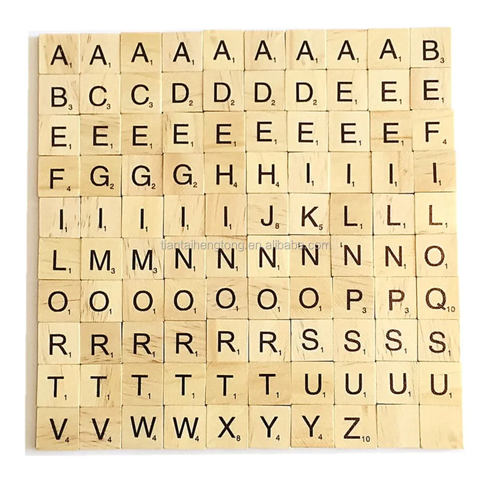 Wood Letter Tile Wooden S Crabble Tiles A-z Capital Letters For Crafts ...