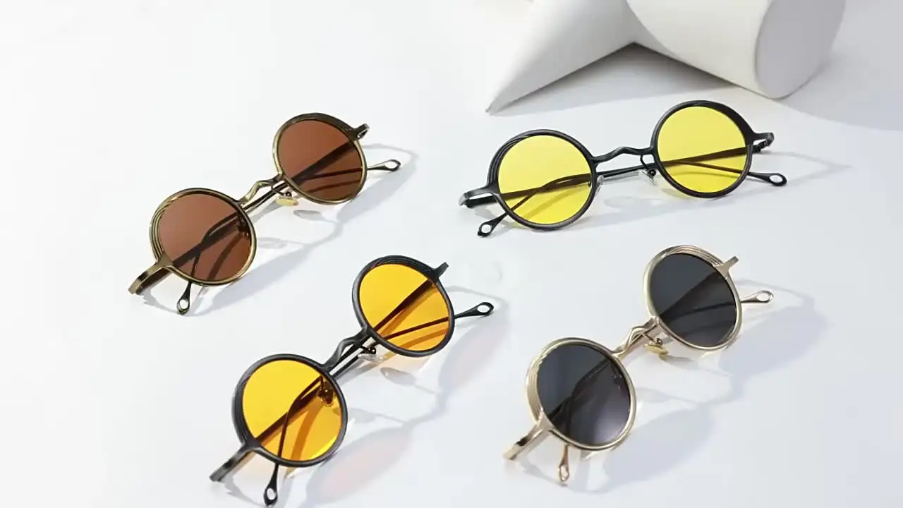 Retro Round Polarized Sunglasses with UV Protection Metal Frame Unisex Polarized Retro Round Sunglasses Steampunk Man/woman Gothic  main image 2