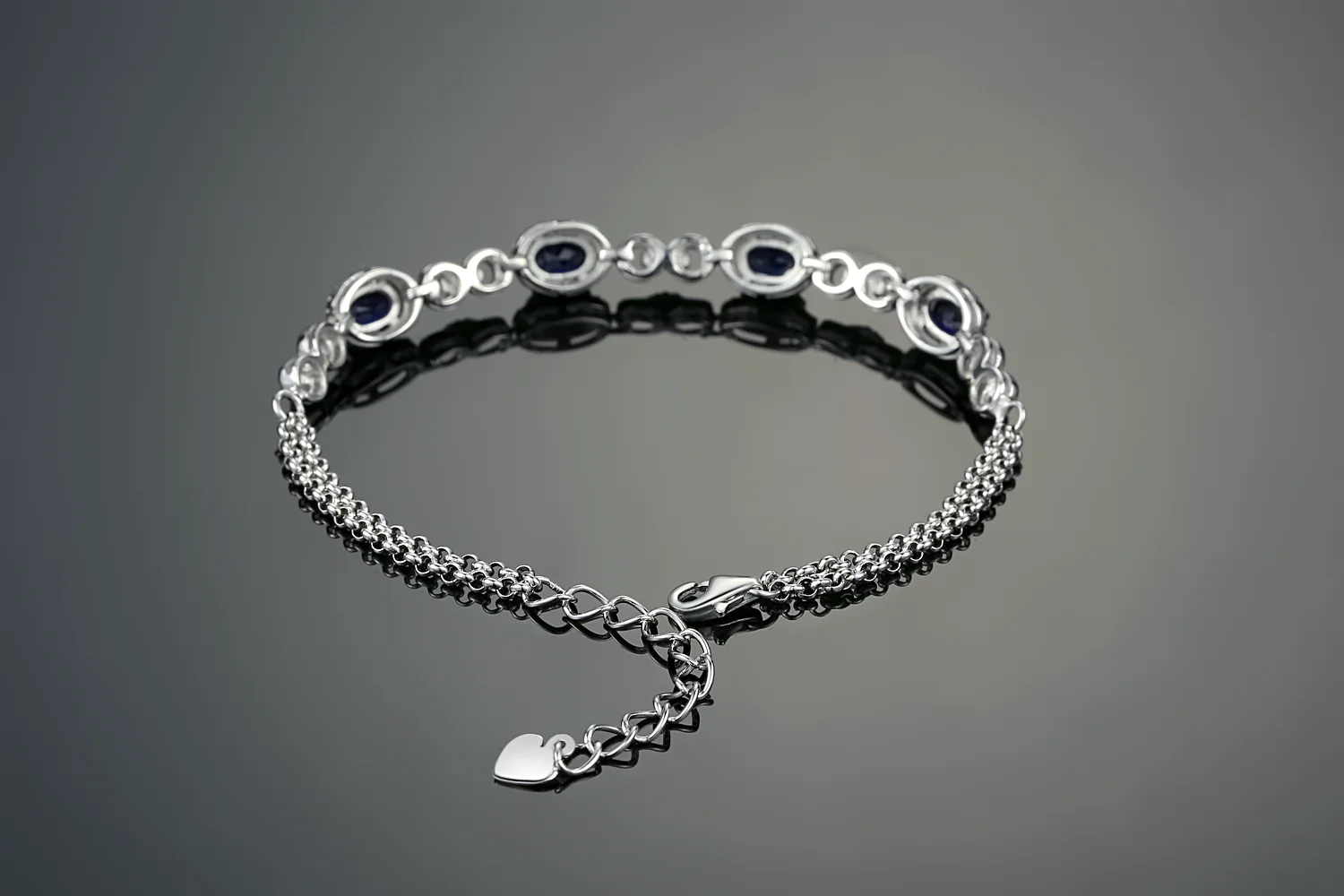 High quality Blue Zircon ladies luxury vintage jewelry bracelet(图3)