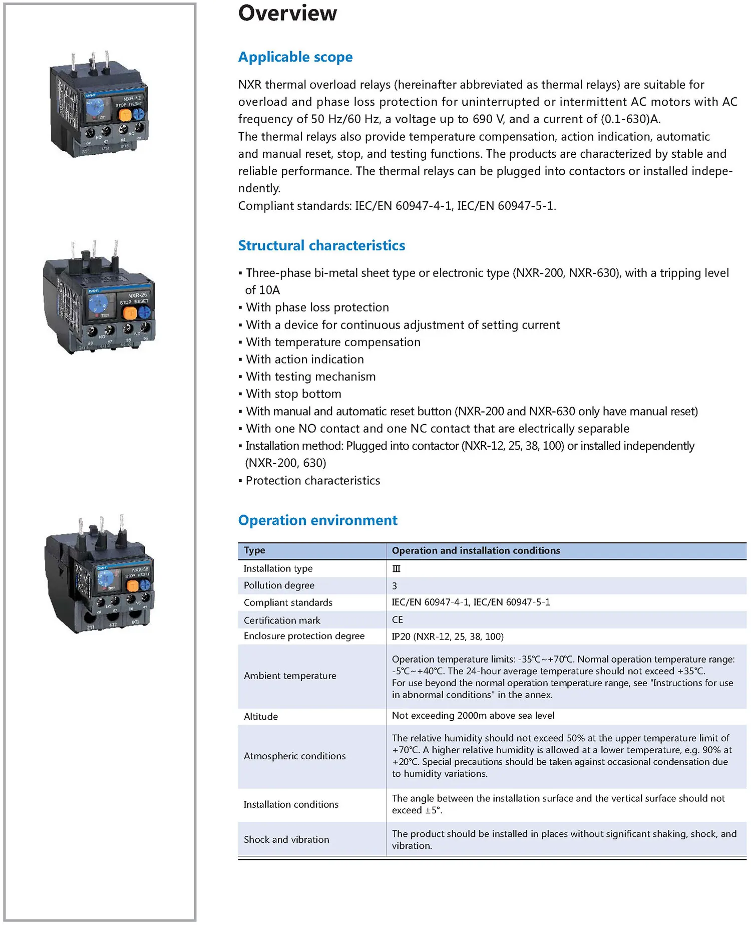 Chint original NXR Overload Relay NXR-12 NXR-25 NXR-38 NXR-100 NXR-200 NXR-630 CHNT Thermal Overload Relay