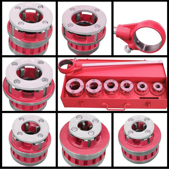 Hongli Pipe Threader Kit Set Portable 6 Dies And Case Manual Ratcheting