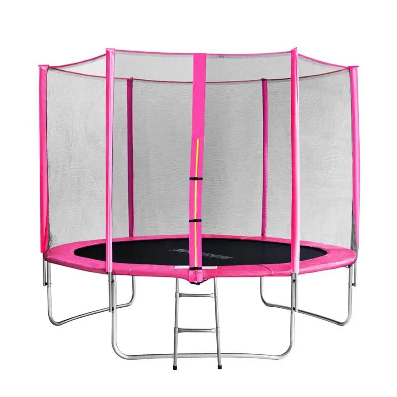 Tengtai Cheap 10ft Pink Outdoor Trampoline With Enclosure Round