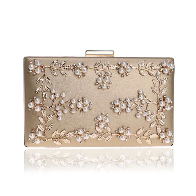 gold pearl clutch bag