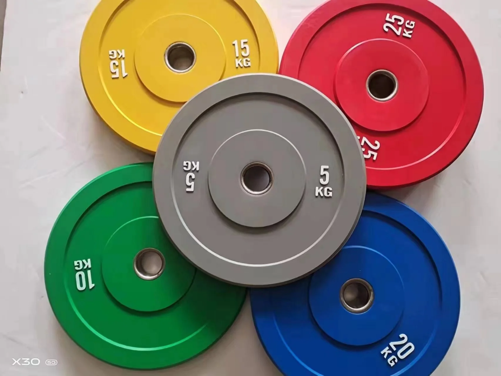 Customizable Logo Barbell and Free Weights Competitive Colors Fitness ...