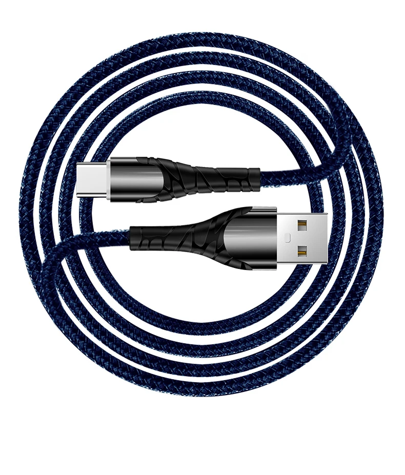 Logo customized 100cm Zinc alloy 3A type-c usb c micro usb fast charging data multi charger cable with LED light for iphone - ANKUX.COM