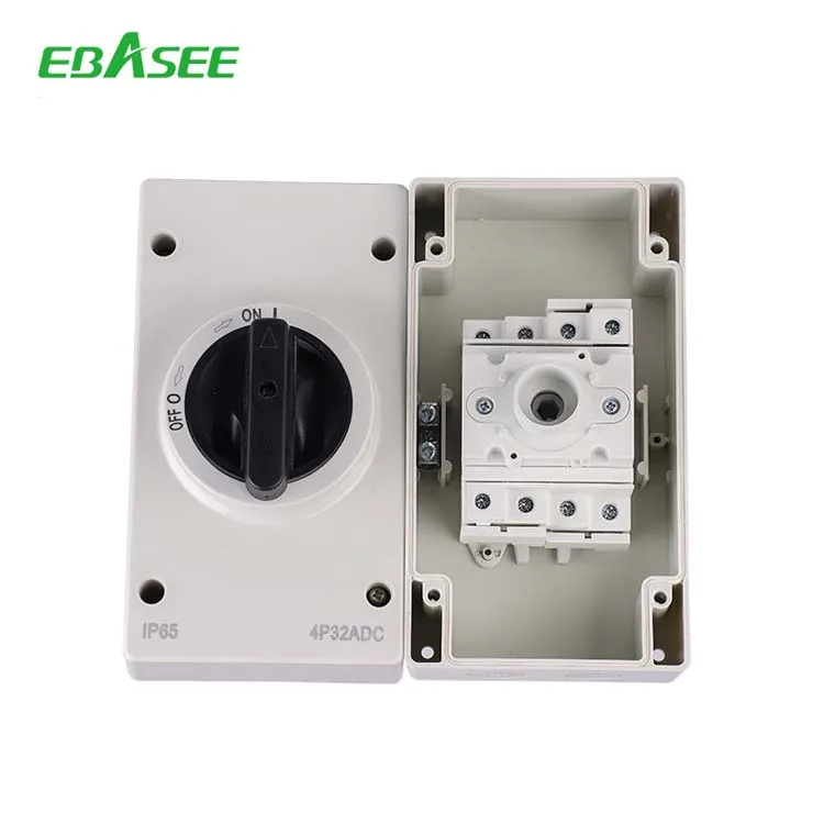 3-phase isolator switch installed in commercial kitchen panel with lockout tag attached