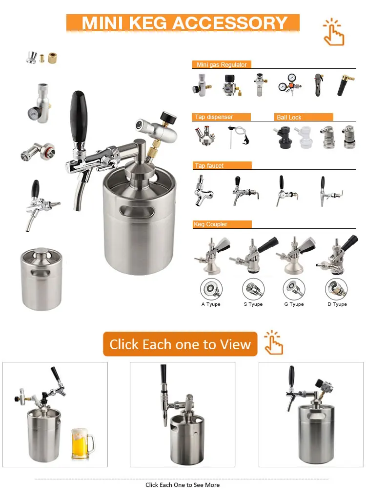 New Design Home Brewing 5l Stainless Steel Mini Beer Keg With Stainless