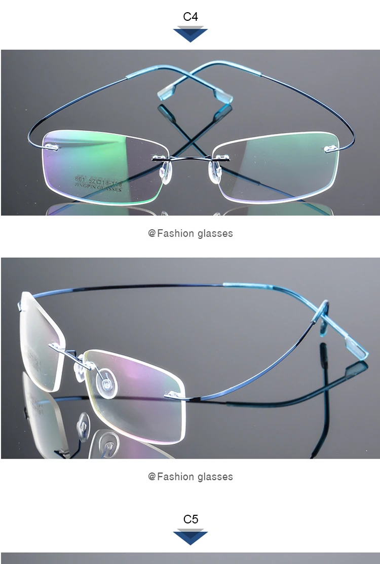 Hot Sale Ultralight Rimless Glasses Frames Memory Titanium Alloy