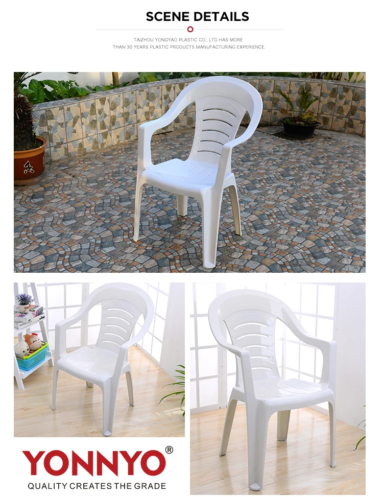 Cheap Modern Kitchen Set White Plastic Dining Room Chair With Armrest