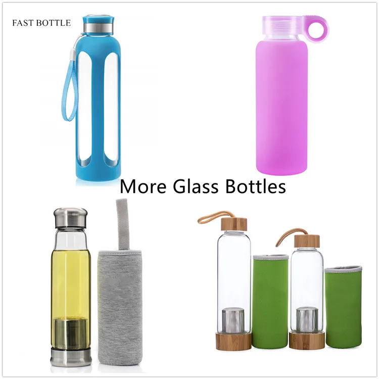 Cheap Price Single Wall Water Smoothie Juicer and Beverage Glasses 18oz Glass Water Bottles with Airtight Screw Top Lids