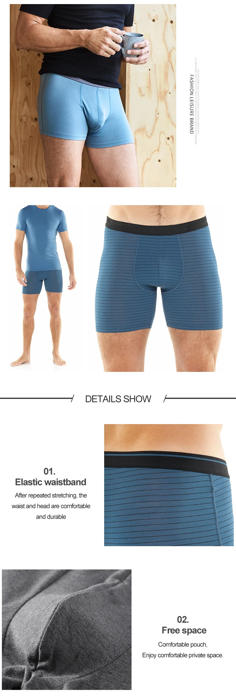 eneurp high quality compression merino wool bamboo pouch men's para hombre cuecas de mujer boxer shorts briefs underwear