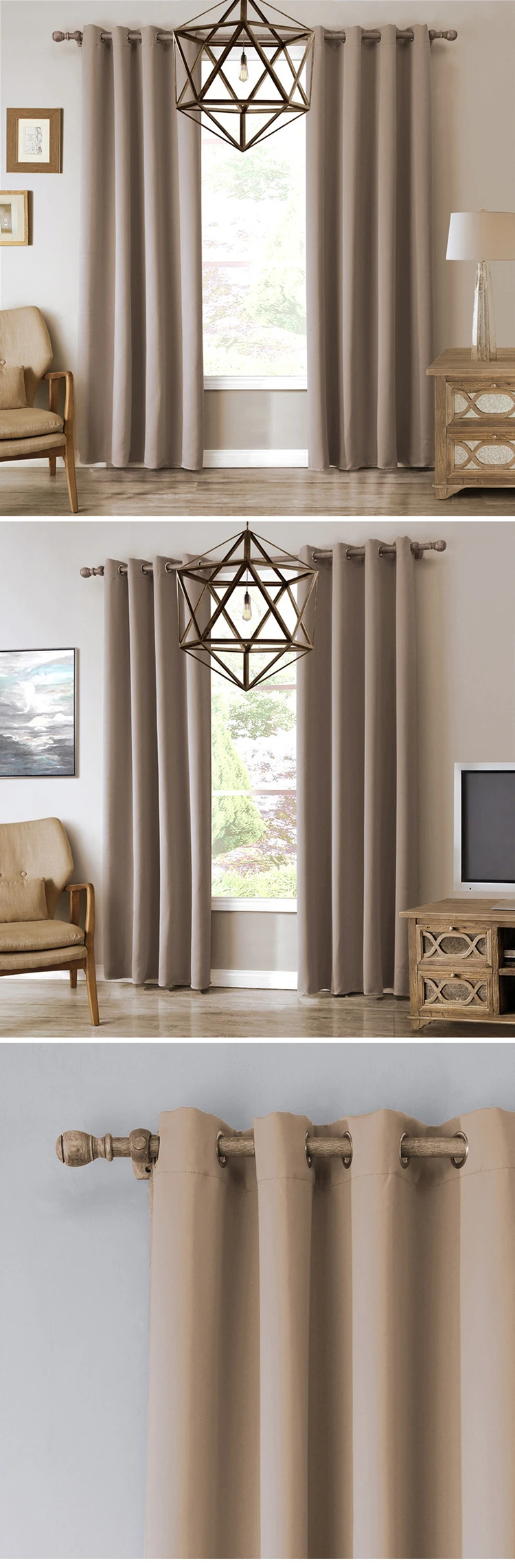 Window Ready Made Curtain 100% Polyester Curtains For The Living Room Blackout Cortinas wholesale Cheap Price