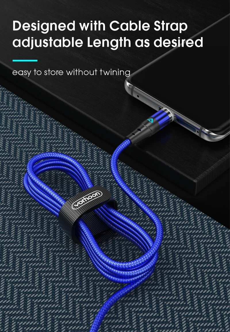 360 Rotation Nylon Braided 3A Magnetic Data Cable for Samsung Type C Cable 3 in 1 Magnetic Charging Cable Micro USB Data Line - ANKUX.COM